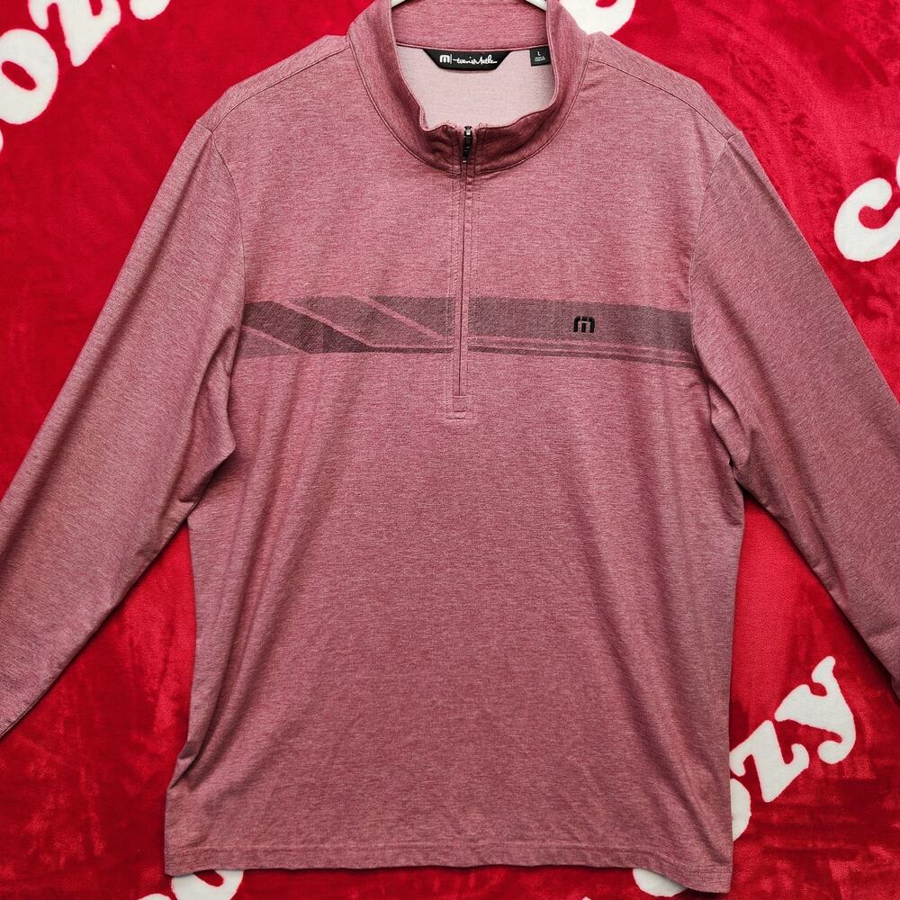 TravisMathew Mens Large Quarter Zip Pullover Golf Lightweight Performance...